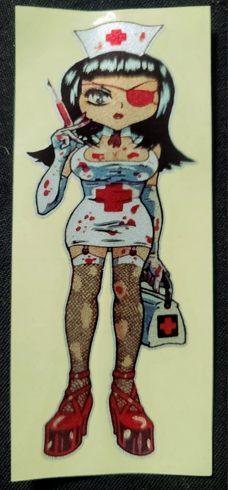 NURSE STICKER "INJECTION TIME" 4 X 1 1/2" PEEL OFF GLOSSY CLEAR