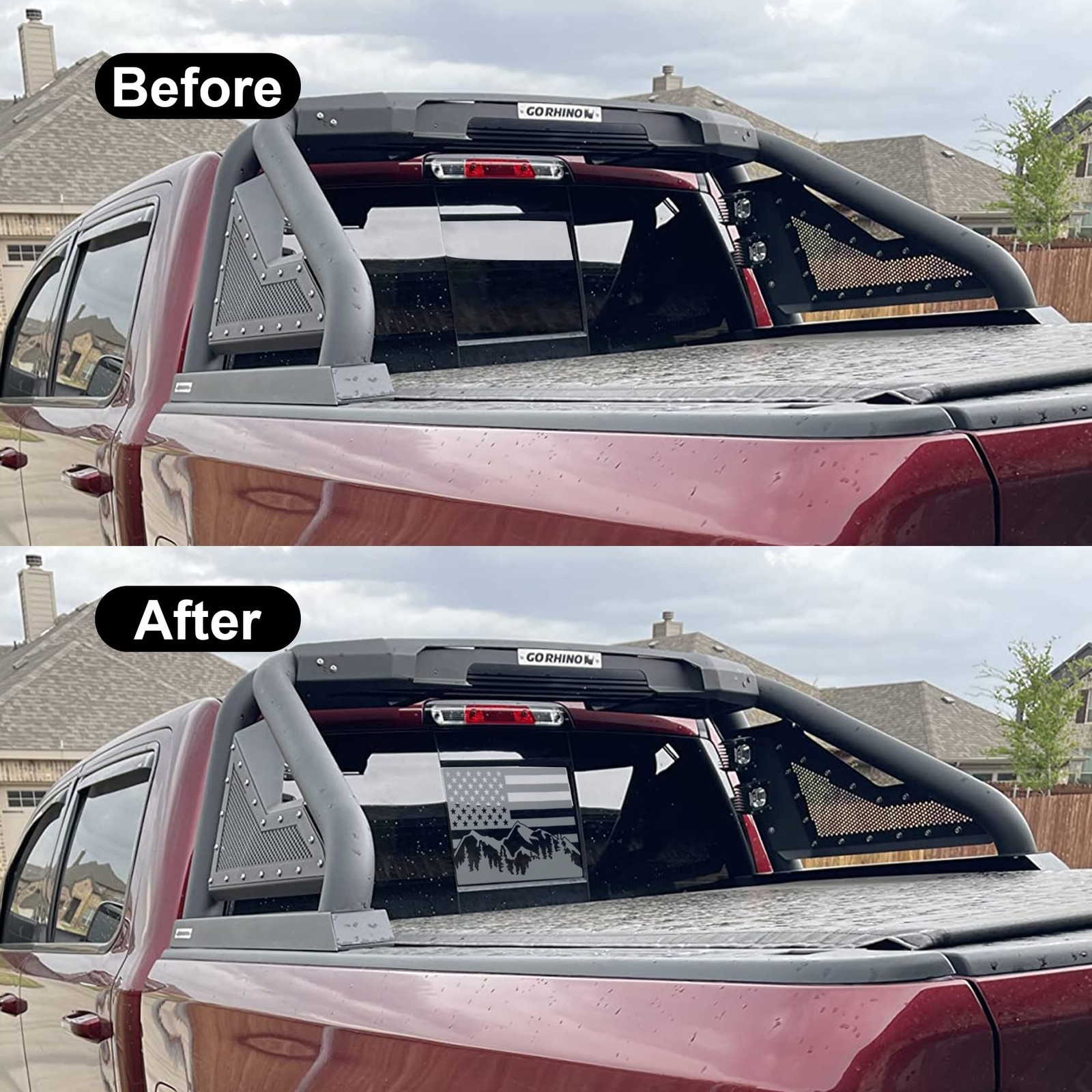 Rear Middle Window Decal Compatible with Chevy Silverado GMC Sierra 2004-2018
