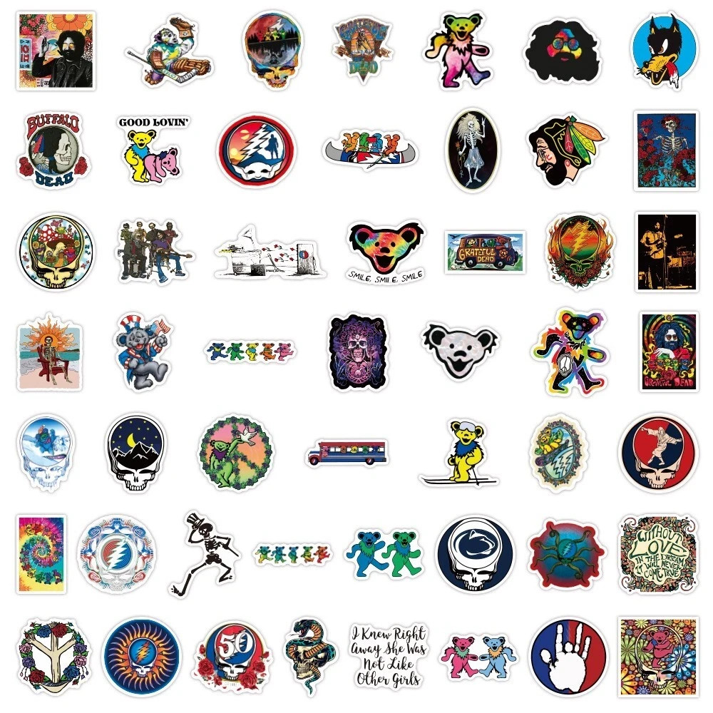 100 Different Grateful Dead Stickers, 60th Anniversary of the Grateful Dead 2025