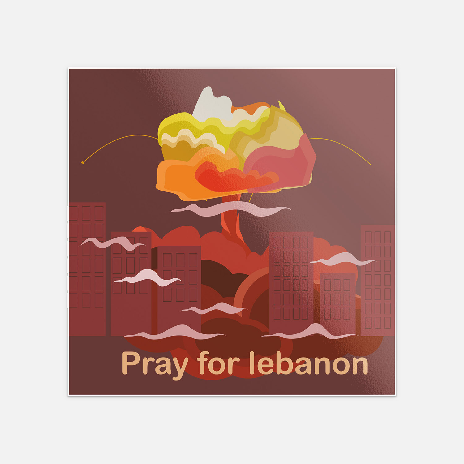 Pray For Lebanon Explosion Vinyl Sticker Decal