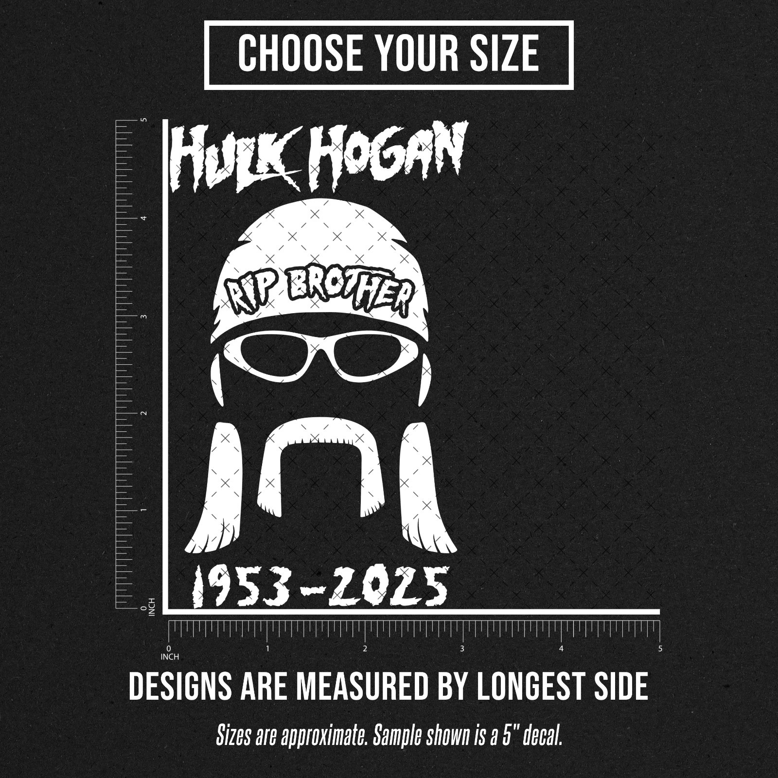 Hulk Hogan RIP 1953-2025 Decal Wrestling Logo Die Cut Vinyl Decal Sticker Car