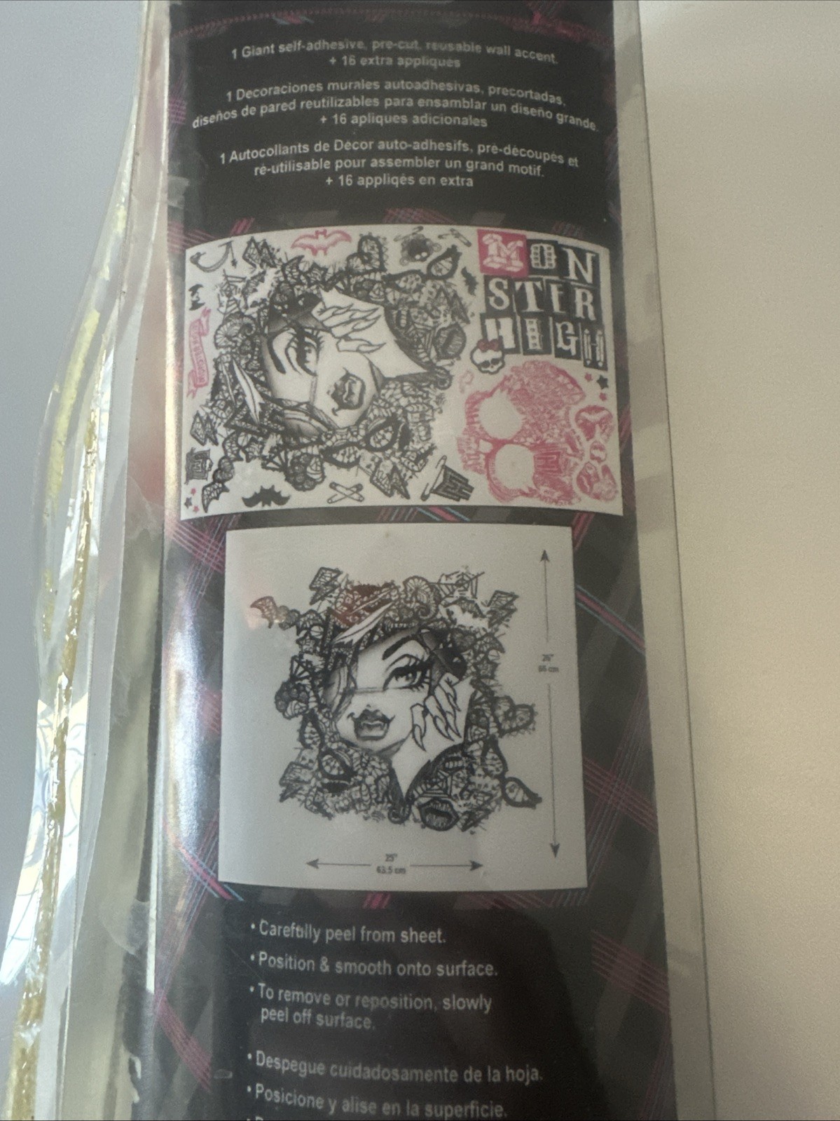 Vintage Monster High Peel & Stick Wall Decals 17 Self Adhesive Pre Cut