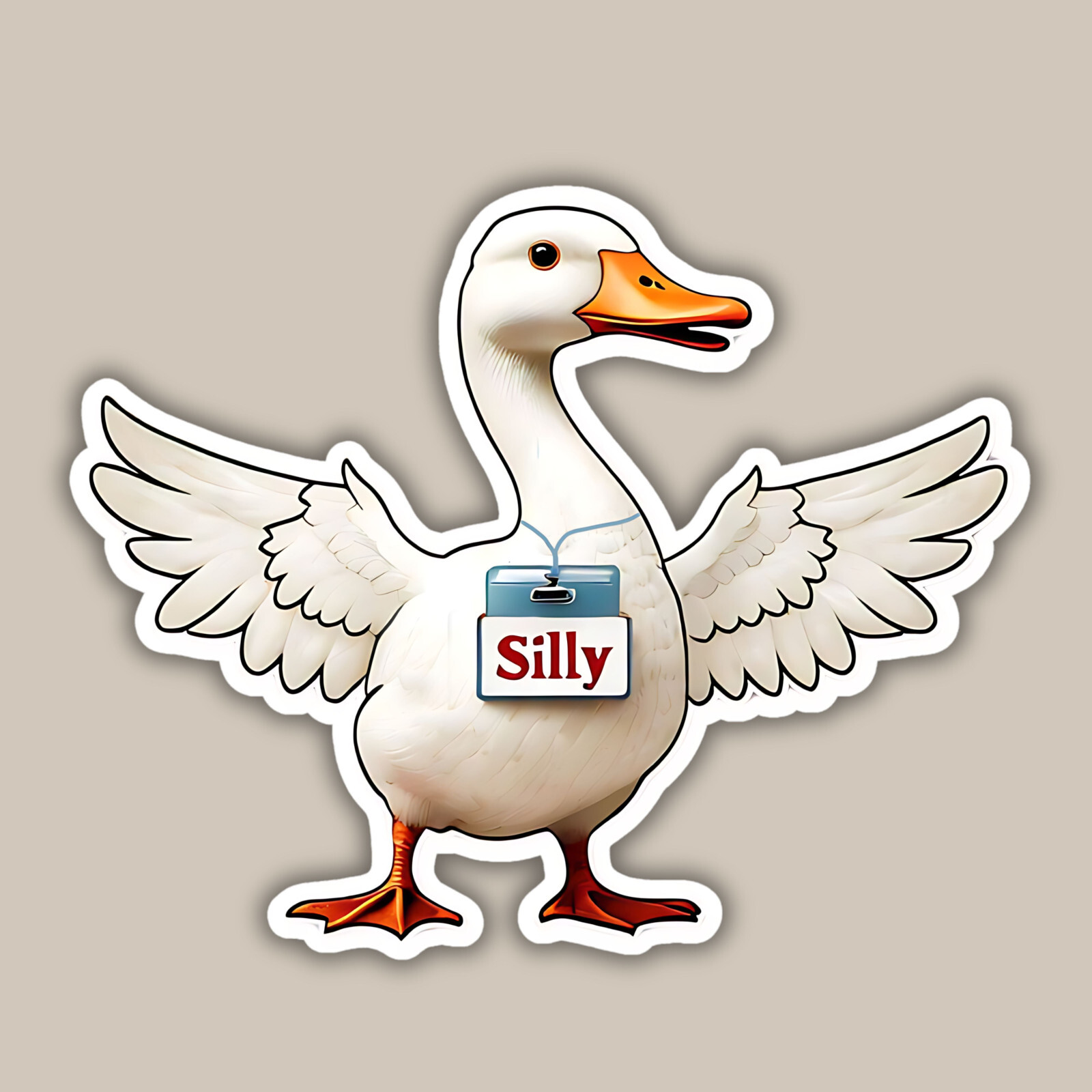Silly Goose Cute Funny 3" Vinyl Laminated Sticker