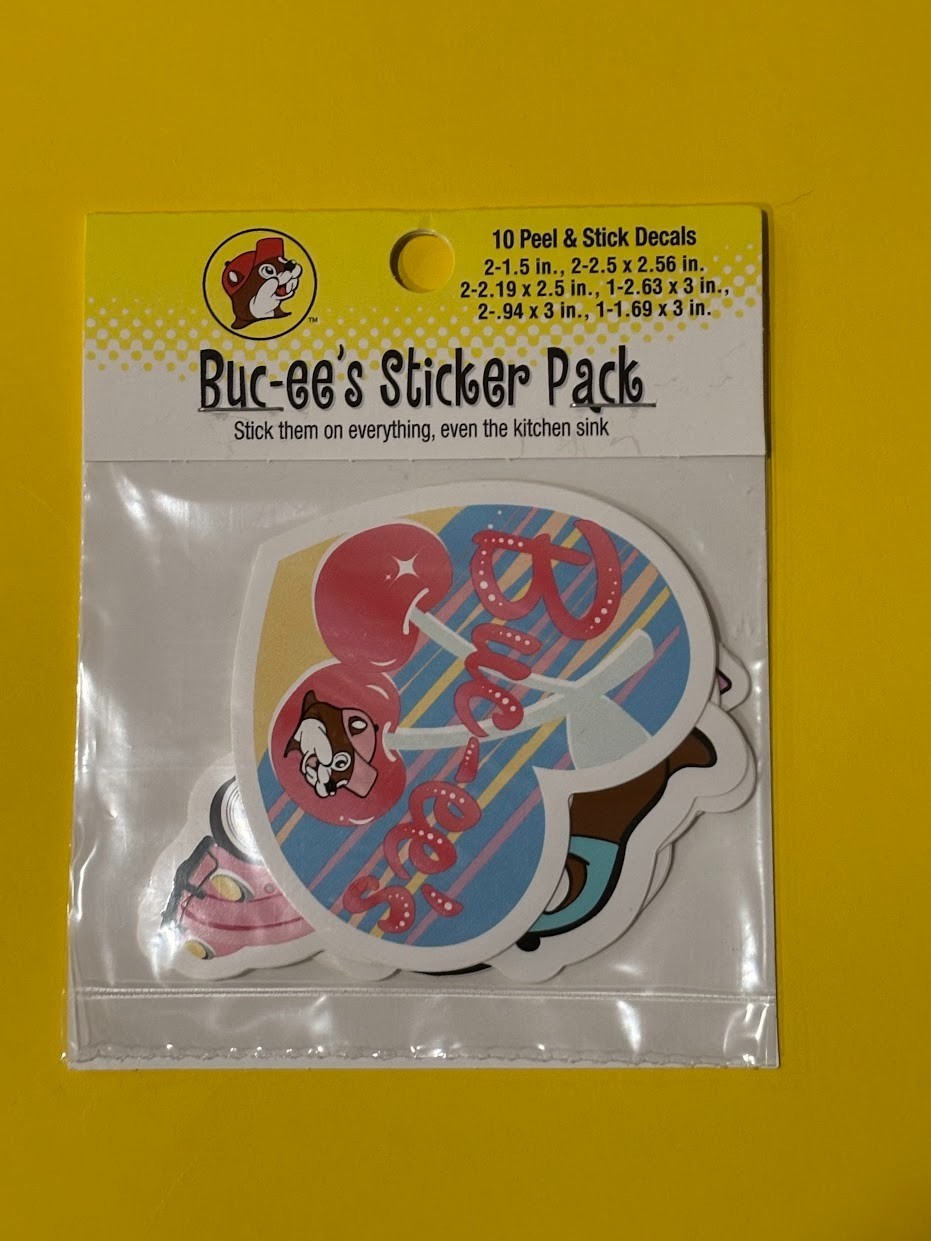 CUTE! Buc-ee’s Variety Sticker Pack – 10 Stickers – Different Sizes 6 Designs