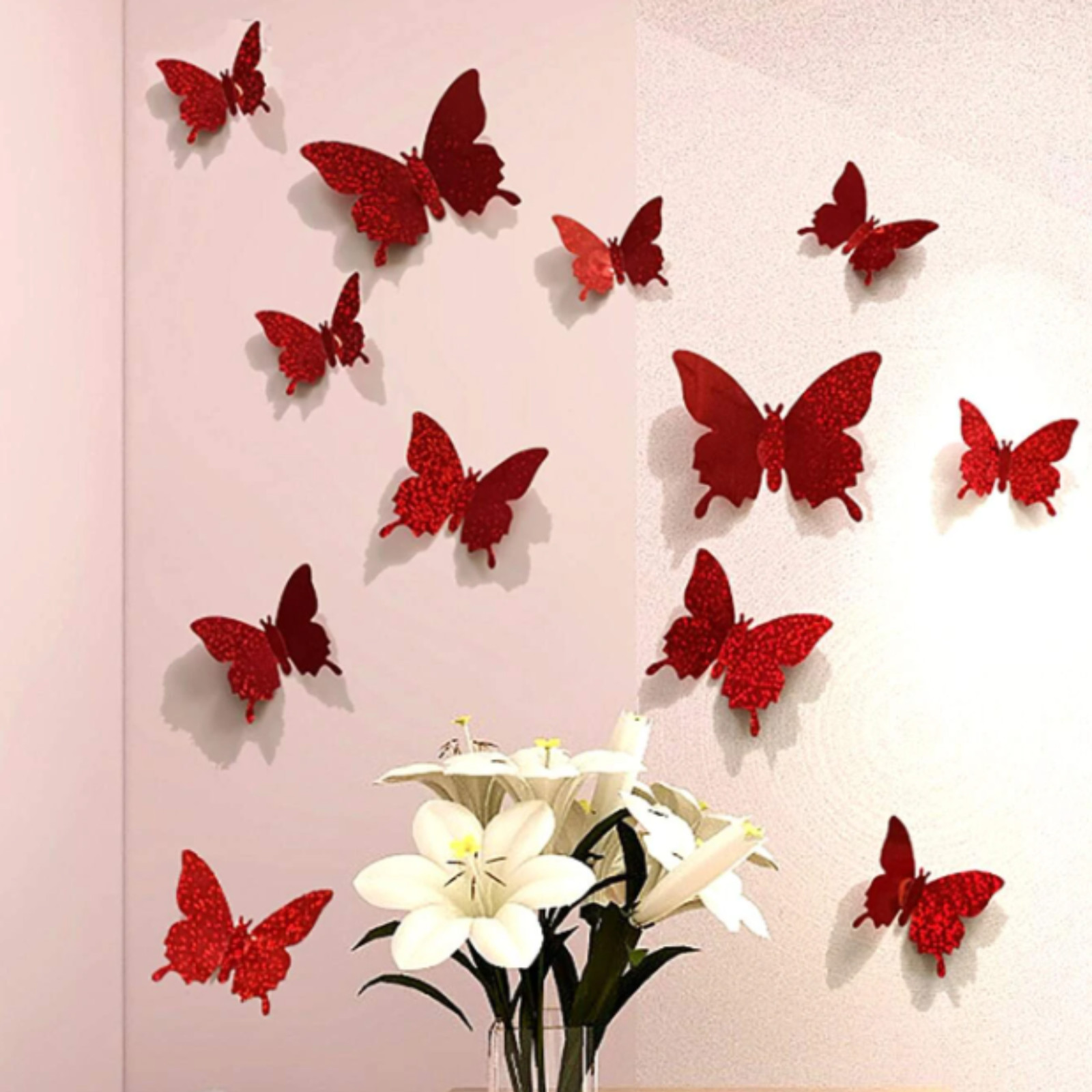 12pcs Butterfly Wall Stickers 3D Vinly Decal for Home & Festival Decoration Gift