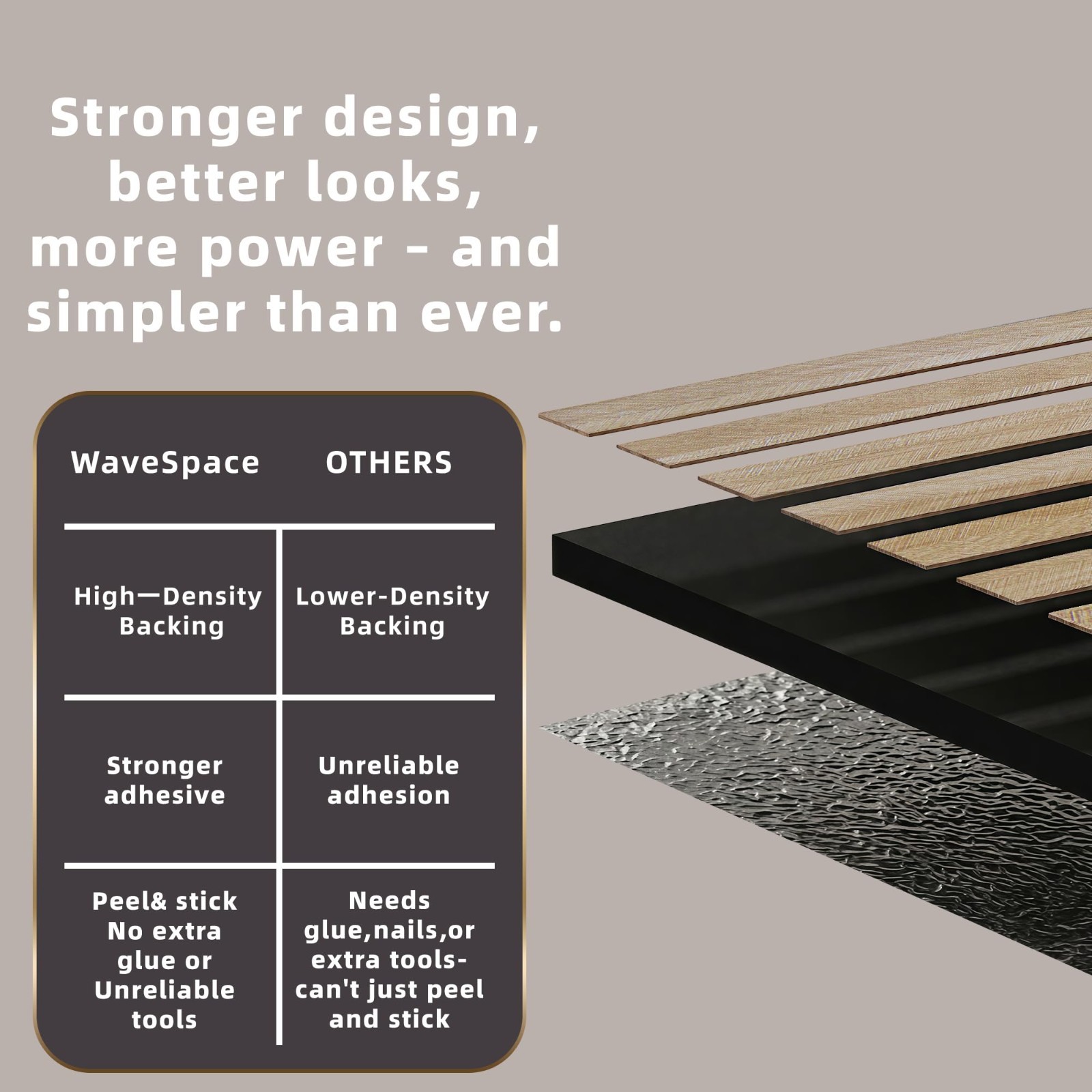 Self-Adhesive PVC Slat Wall Panels – Peel & Stick Faux Black Oak Wood 3D Decor
