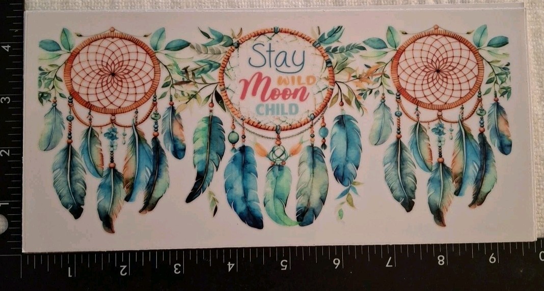 UV DTF Dream Catcher Theme Cup Wraps Transfer Stickers Set 4 Decals 4 X 9 Inch