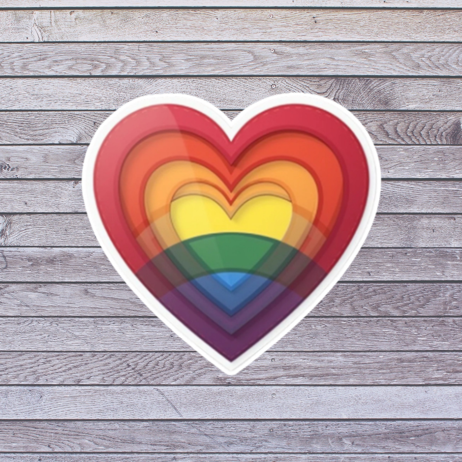 Gay Pride Sticker Vinyl Decal Rainbow Heart LGBTQ Love Equality Pride