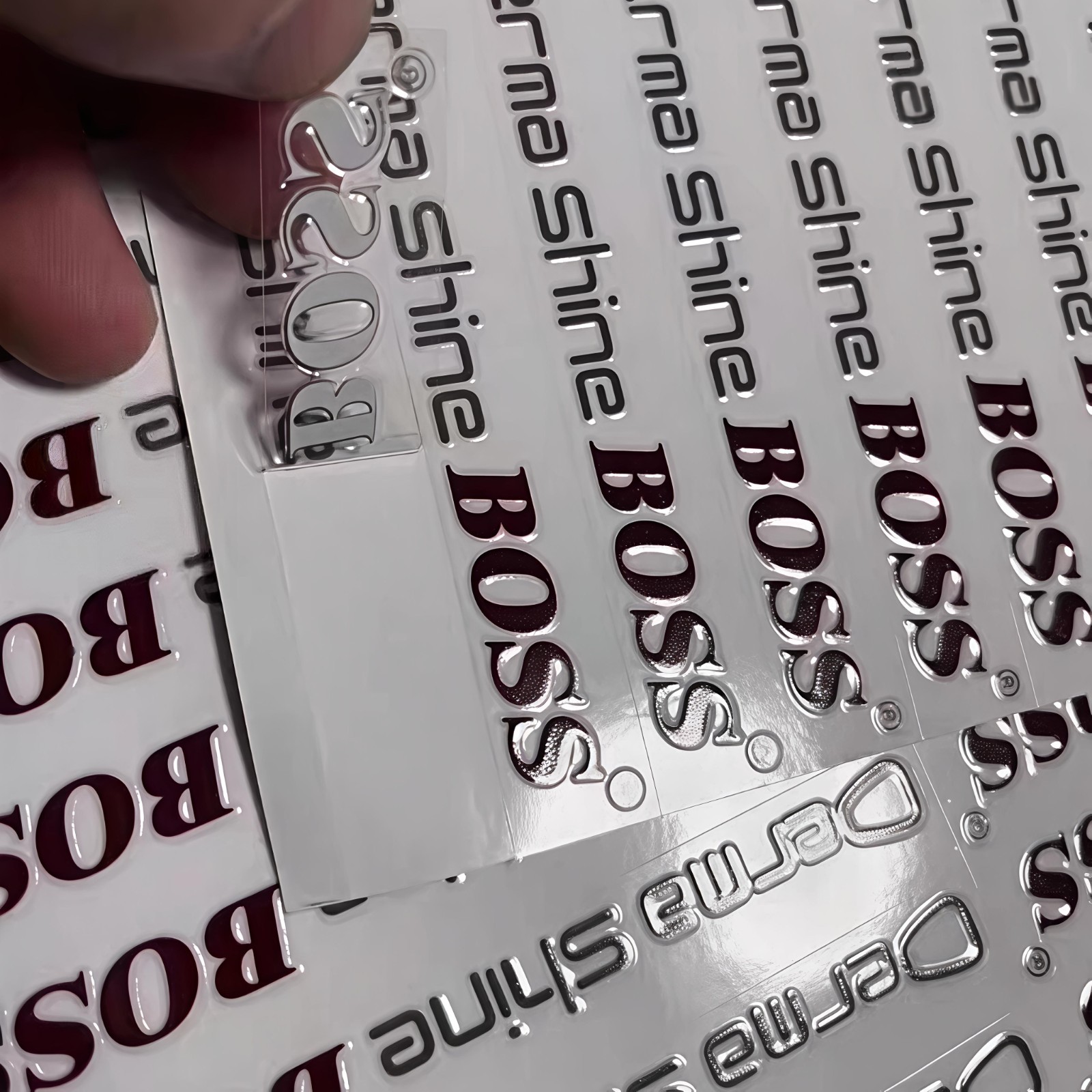 Custom Nickel Metal Transfer Sticker 3D Business Logo Branding Label Waterproof