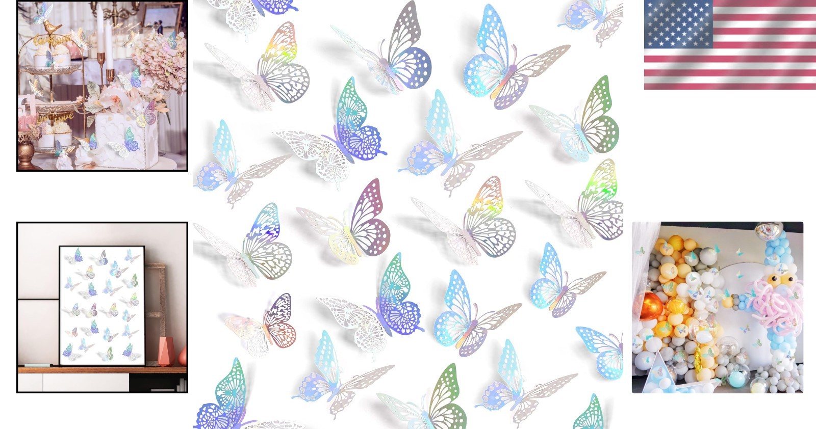 Art Deco 48 Pcs Butterfly Wall Decor – Reusable 3D Stickers for Lively Spaces