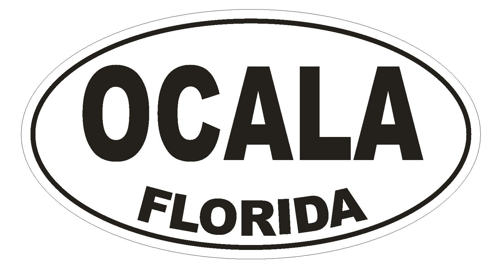 Ocala Florida Oval Bumper Sticker or Helmet Sticker D1332 Euro Oval