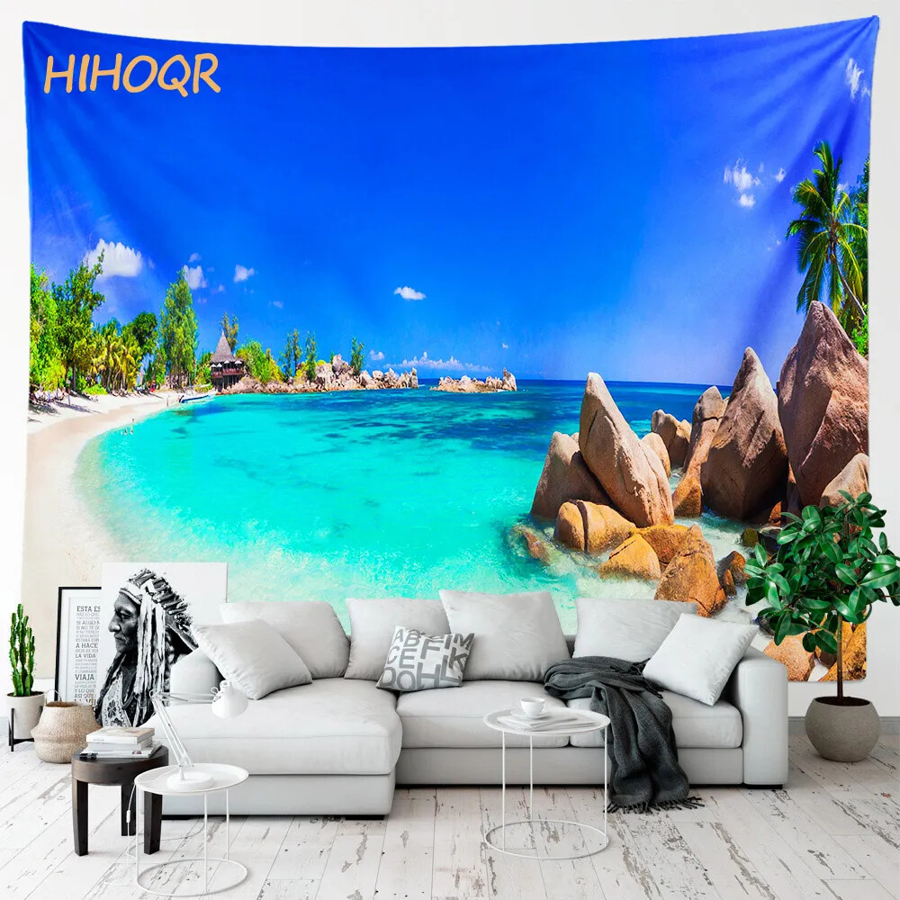 Palm Tree Large Cloth Wall Tapestry Aesthetic Room Decor Hippie Boho Landscape