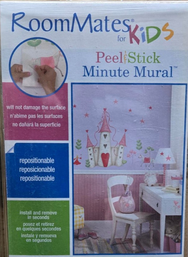 Peel & Stick Fairytale Castle Princess Decal Mural YH1328M Horse Heart RoomMates