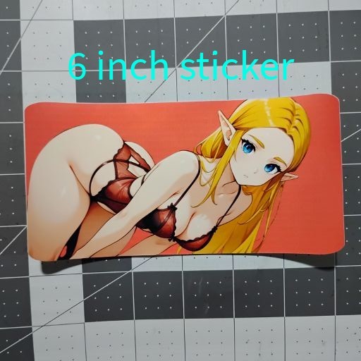 Anime Sexy Waifu Zelda Glossy Vinyl Ecchi Lewd Decal 6 Inch Waterproof Sticker