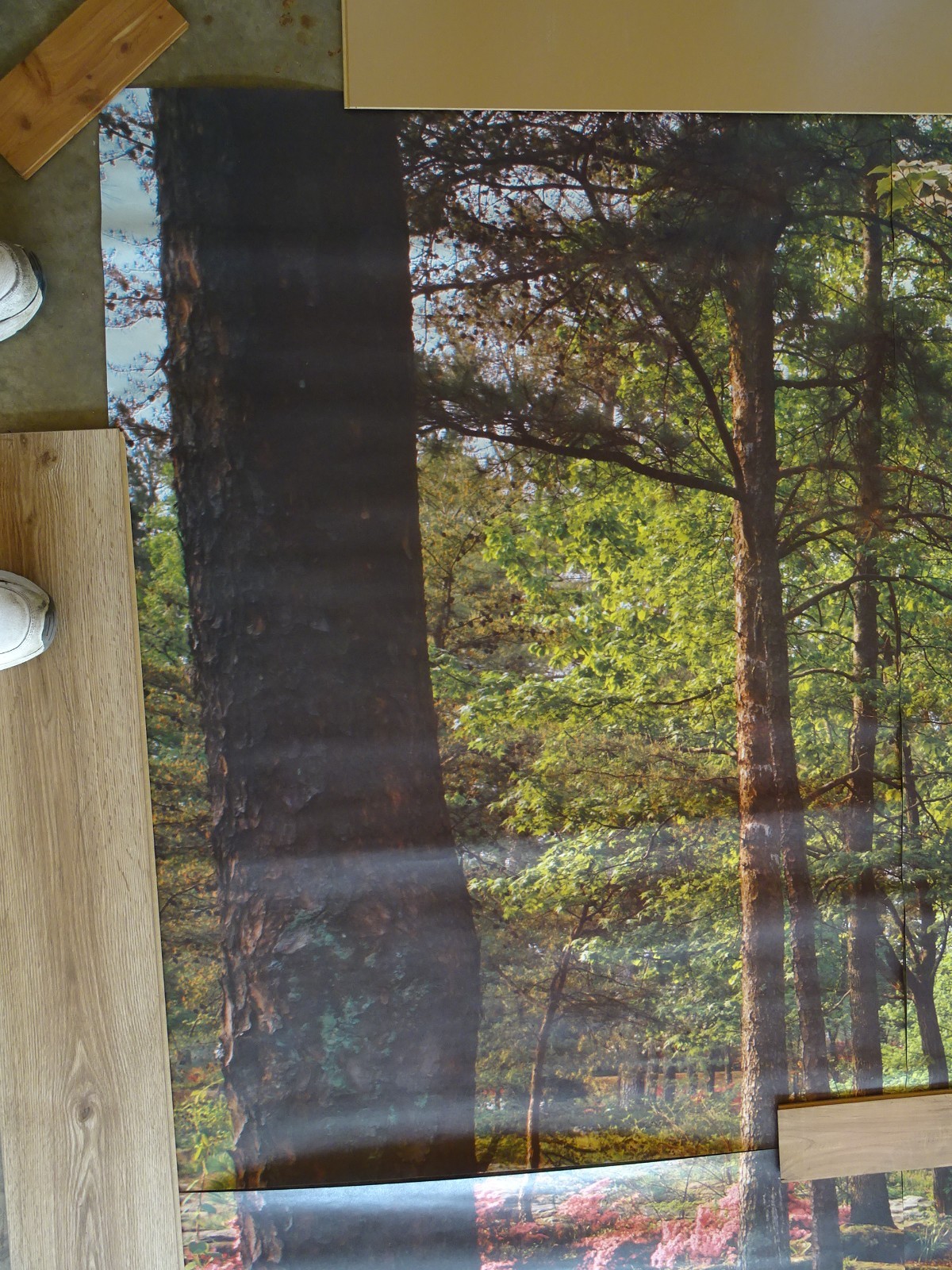 Full Wall Photo Mural Azaleas & Dogwoods Trees Railroad Track 8’ 8” x 12’ 6” NOS