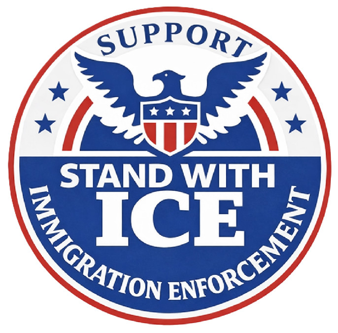 ICE IMMIGRATION – I SUPPORT ICE – STAND – USA – AMERICA – Sticker – Decal