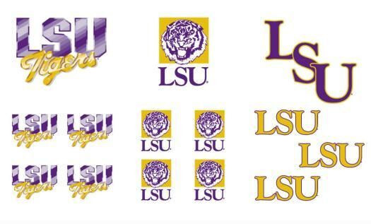 LSU Tigers NCAA Wall Stickers Art Decals Self Stick Diecut Football Logos LSUPK
