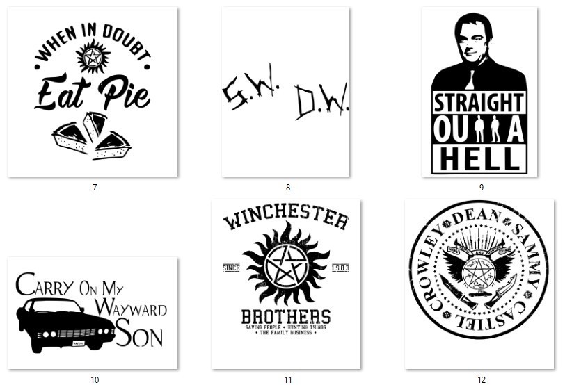 Supernatural Decals 5"