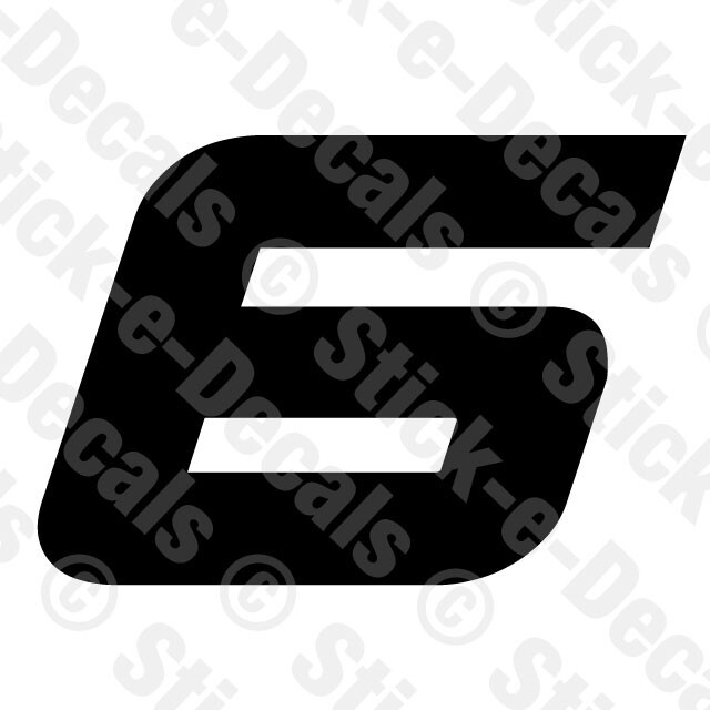 Number SIX 6 Vinyl Die Cut Decal Sticker – RACING NUMBER Custom SA