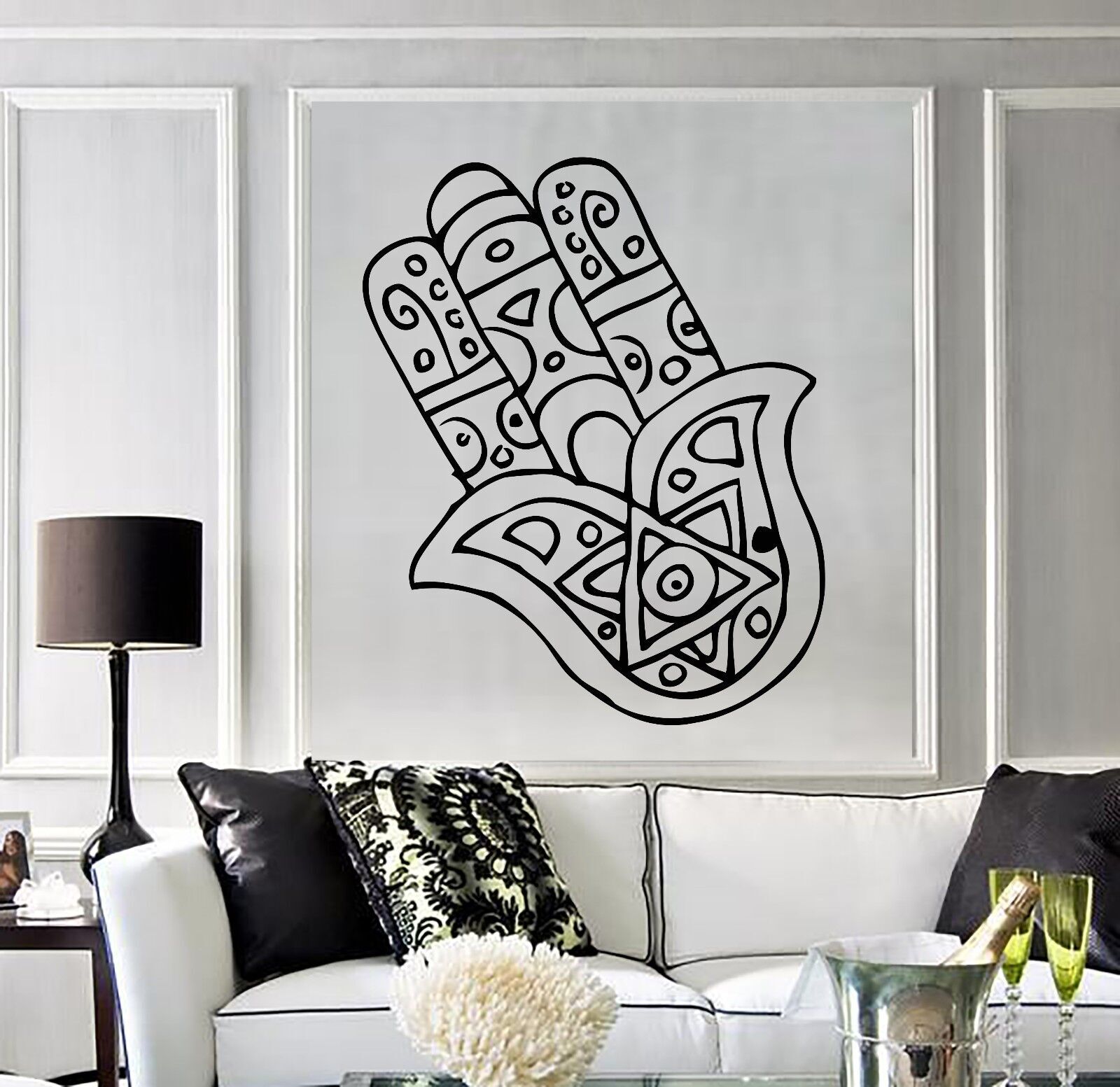 Vinyl Wall Decal Hamsa Amulet Talisman Bedroom Decoration Stickers (156ig)