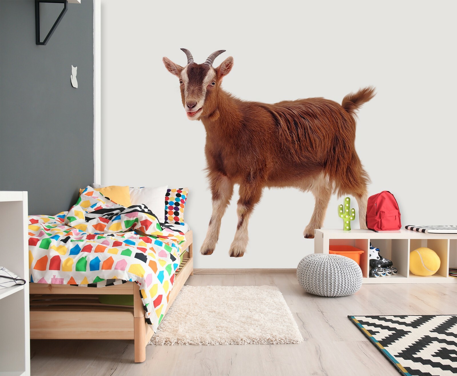 3D Long Wool Sheep A04 Animal Wallpaper Mural Poster Wall Stickers Decal Zoe