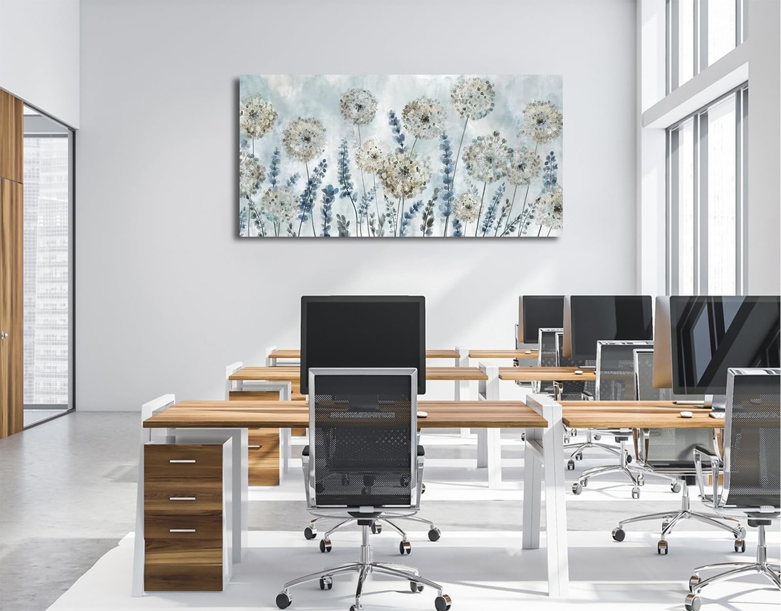 VEAEE Farmhouse Canvas Wall Art – Flowers Dandelion Wall Pictures,Living Room…