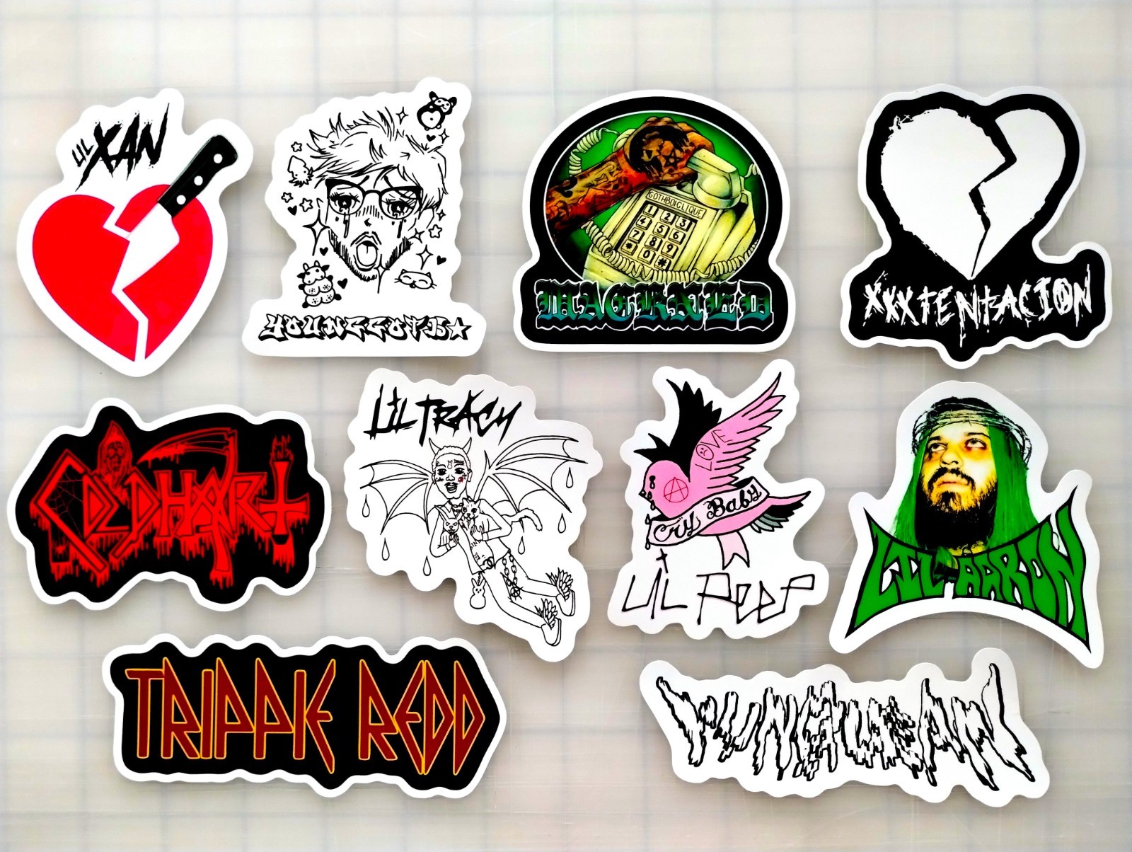 Modern Hip-Hop Vinyl Sticker Lot (10 Pack) SET 5 lil xan tracy aaron peep rap