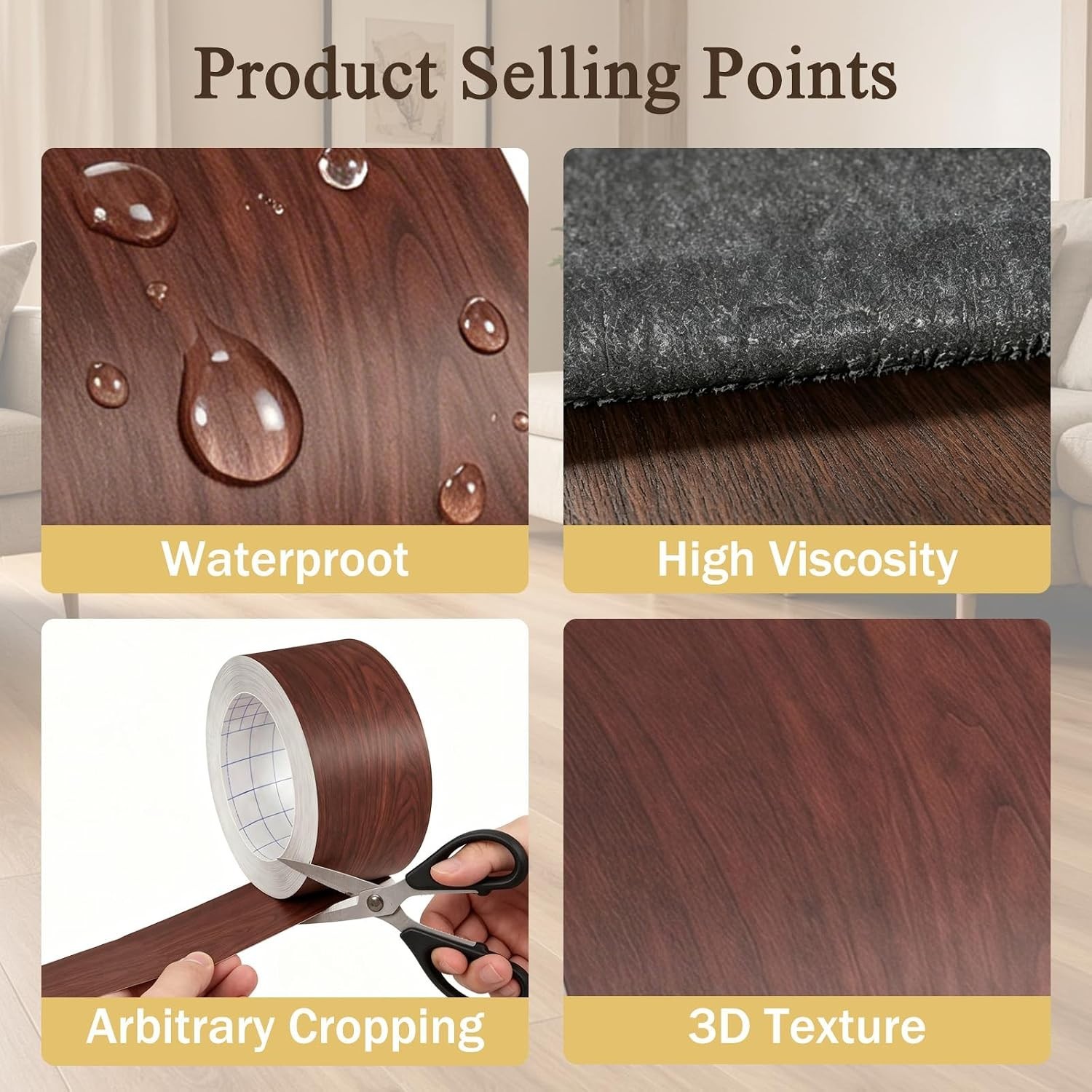 Cherry Wood Grain Repair Tape – Self Adhesive, 2.4"x100ft