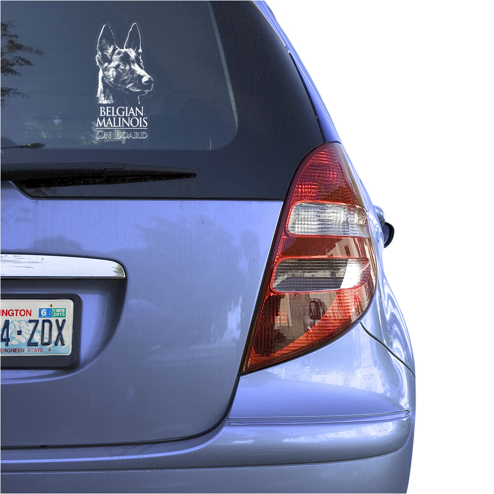 BELGIAN MALINOIS CLEAR VINYL DECAL STICKER FOR CAR OR TRUCK WINDOW,DOG ART PRINT