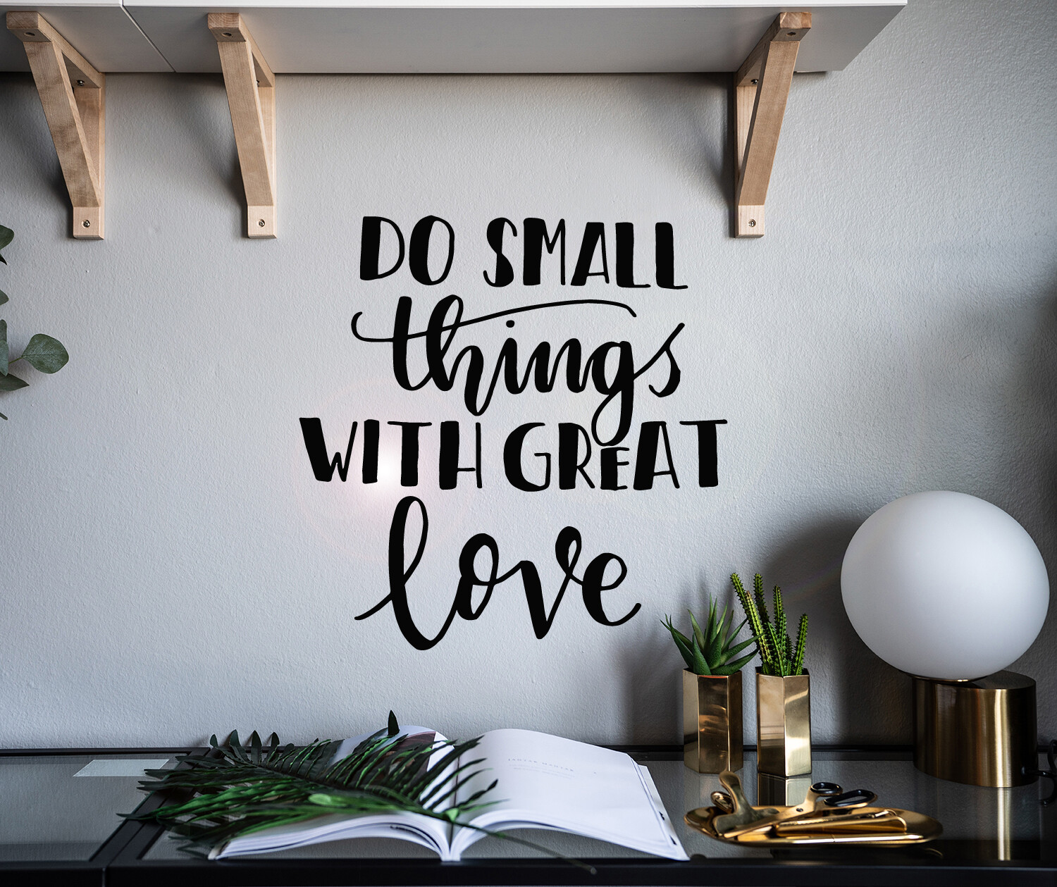 Vinyl Wall Decal Quote Do Small Things Great Love Stickers 22.5 in x 22 in gz079