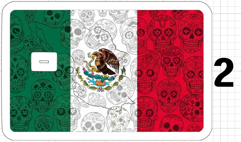 Mexico Flag ATM Debit Credit Card Skin Sticker Latino Mexican Art Dia Los Gift