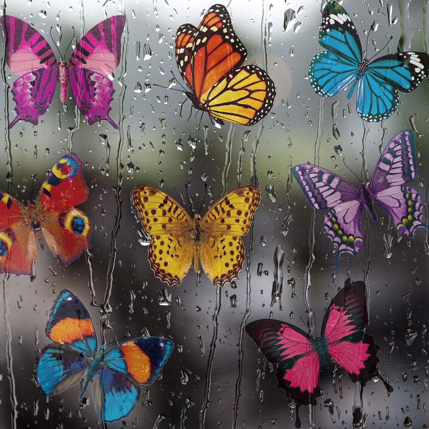 40 Pieces Butterfly Anti-Collision Window Clings Spring Butterfly Decals to Prev