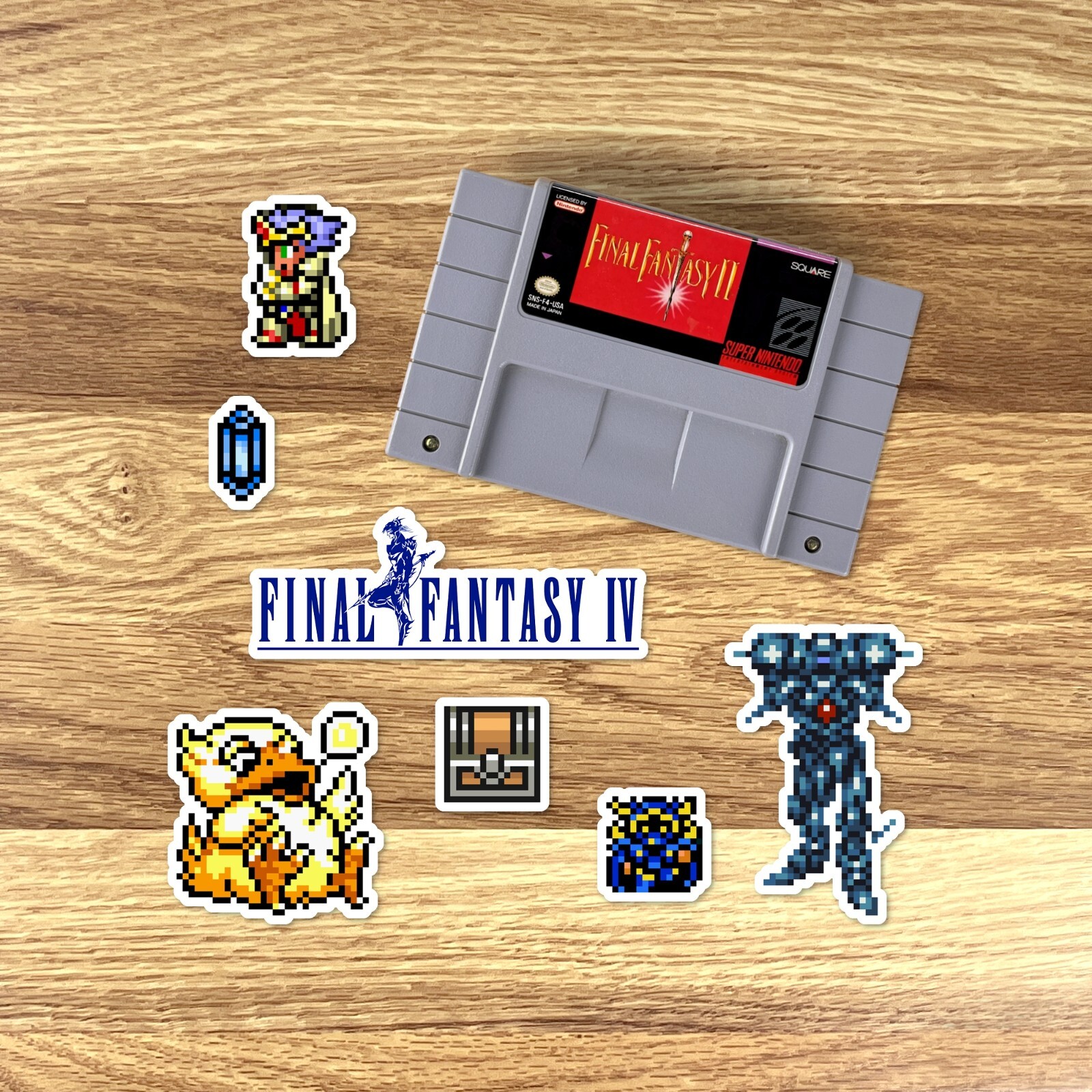 Final Fantasy 4 IV Stickers Super Nintendo SNES Pixel Art 76 Sticker Pack