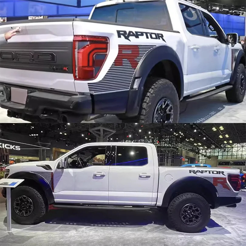 Aftermarket Sport R Bedside & Hood Stripe Decal Kit for Ford F-150 Raptor (2024)