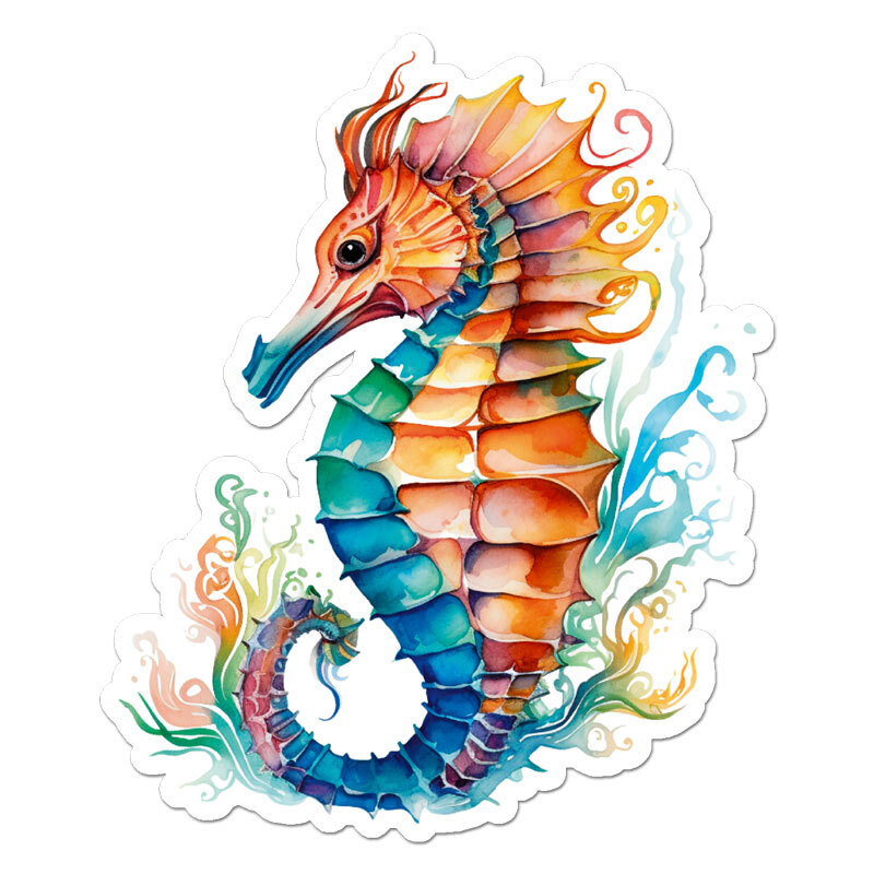 Seahorse Coral, Vinyl Decal Sticker, Indoor Outdoor, 3 Sizes, #11728