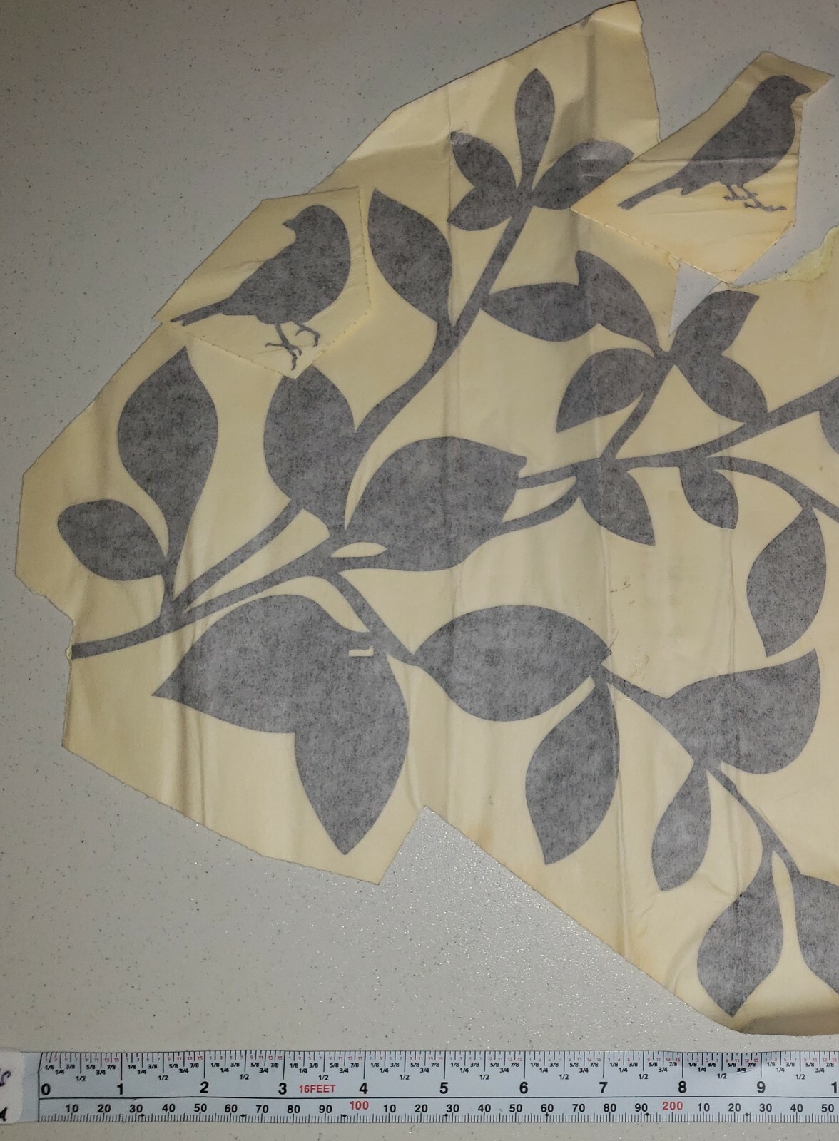 Vinyl Black Decal Tree Branch Bird Leaf Flower Sticker Extra Large 14" x 13" New