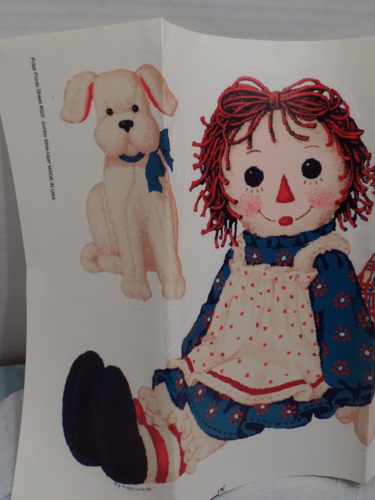 Raggedy Ann & Andy Nursery Wall Stickers Decals Decor 3 Sheets Ann Andy Dog