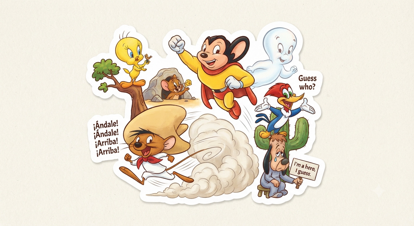 Classic Cartoon Mighty Mouse Tweety Woody Woodpecker Tom And Jerry Sticker