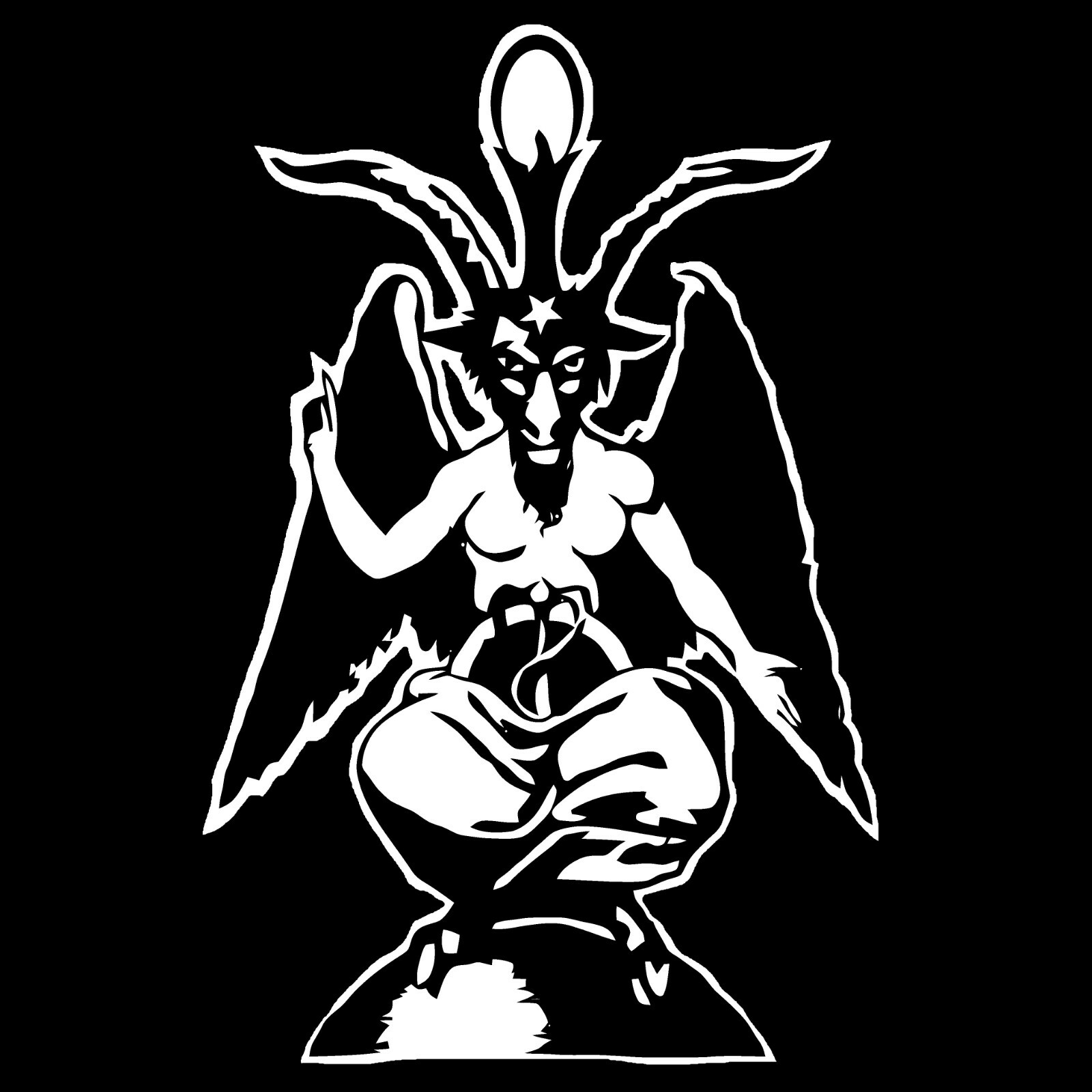 Baphomet Die Cut Vinyl Sticker – Occult Pentagram Car Decal Satanic Satan Skull
