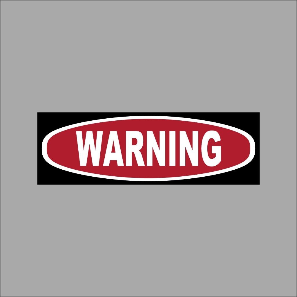 Warning Car Window Wall Vinyl Decal Sticker Safety
