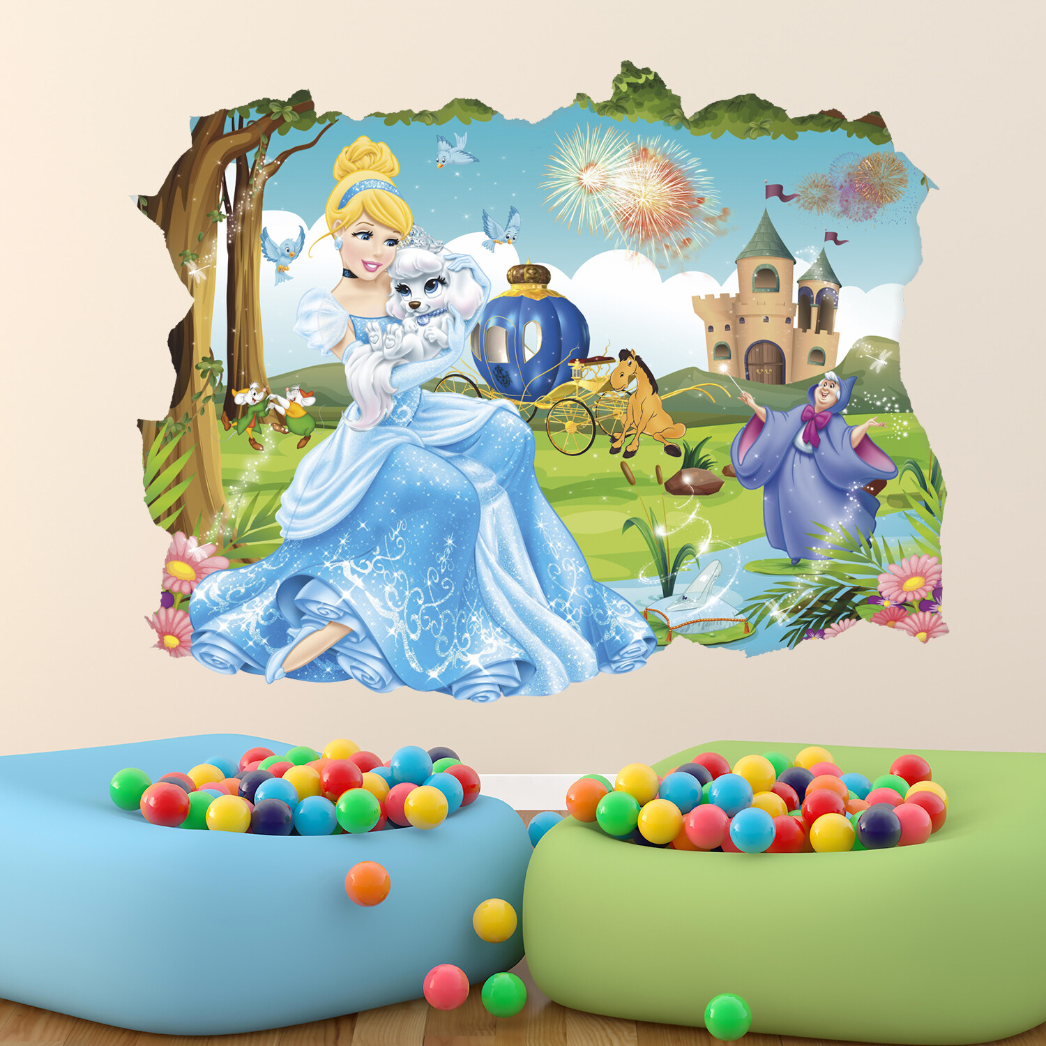 Princess 3D Wall Decal, Wall Sticker, Fairytale, Fairy, Decor