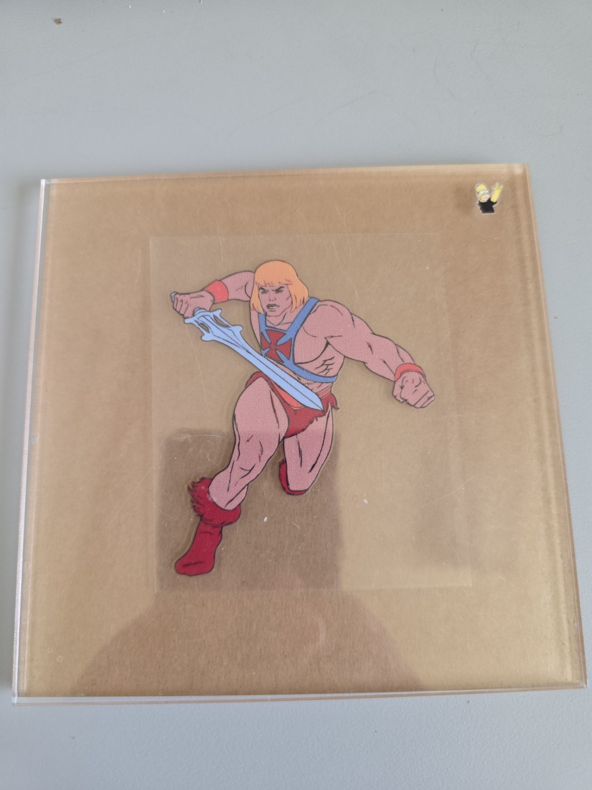He Man Lunging Retro Cartoon Vintage UV DTF Raised Decal Sticker Waterproof 3in