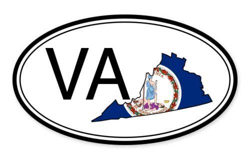 Virginia State Flag Oval Car Vinyl Sticker – SELECT SIZE