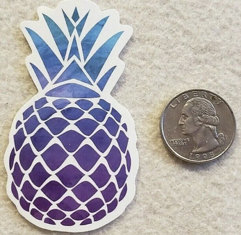 Blue Purple Color Beautiful Pineapple Sticker Decal Fruit Theme Embellishment