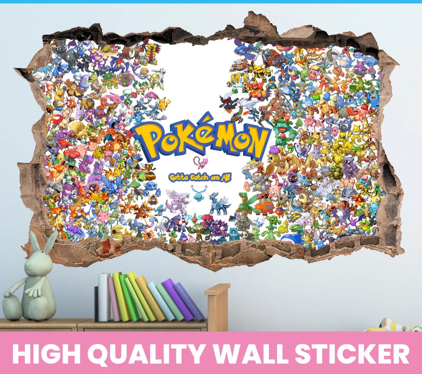 Pokemon Anime Wall Decal Removable Vinyl Sticker Kids Room Decor