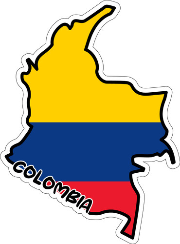 Colombia Map Flag Sticker Decal