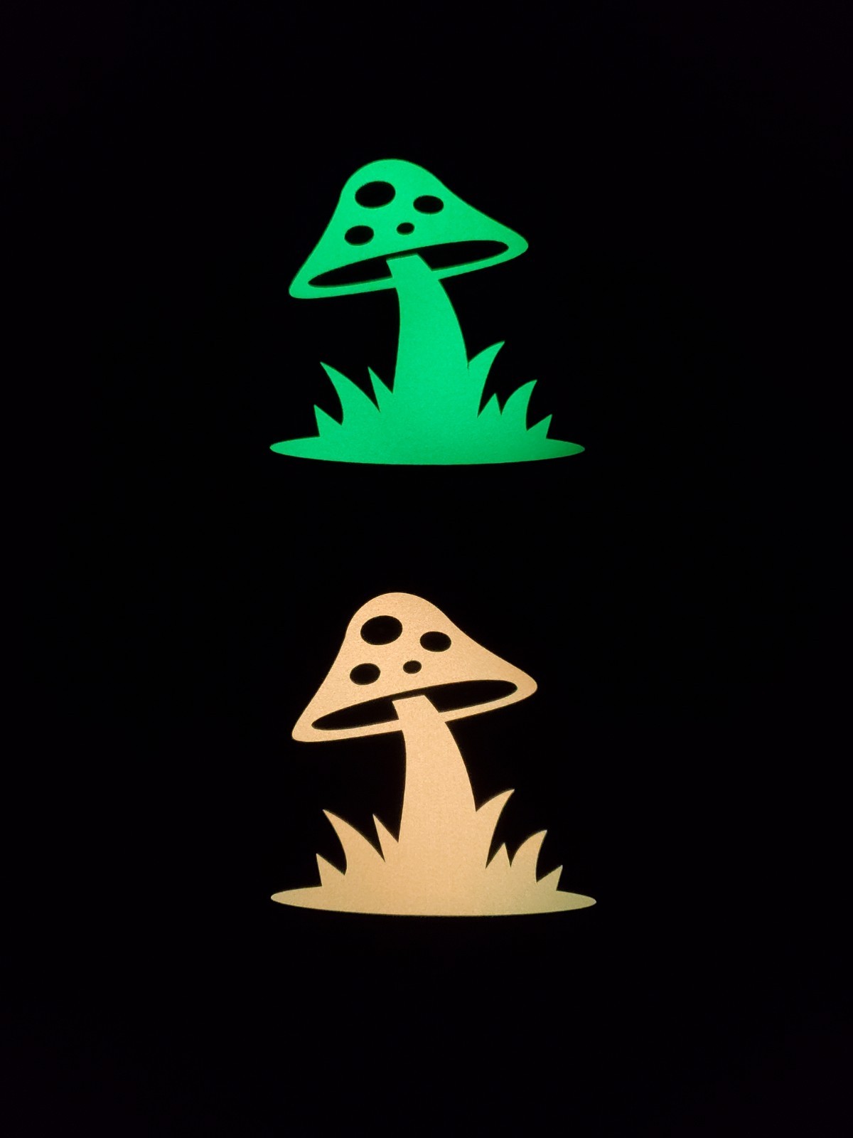 Glow In The Dark Single Mushroom Vinyl Decal Sticker Bright Green Medium Size