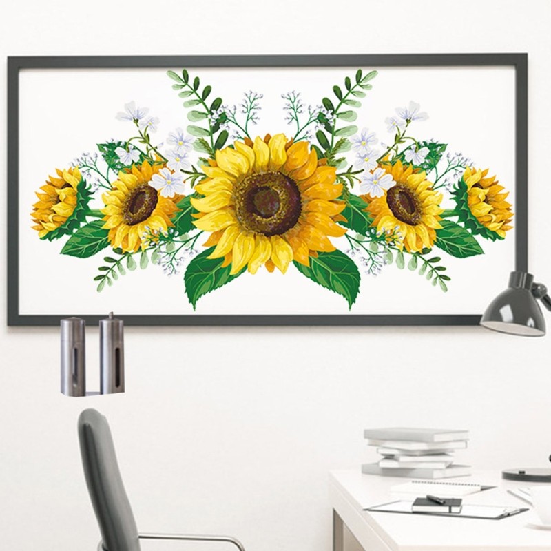 Fashionable Removable Sunflower Wall Sticker Flower Decor Waterproof Decals