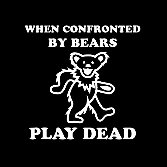 Grateful Dead vinyl sticker decal confronted by bears play dead dancing