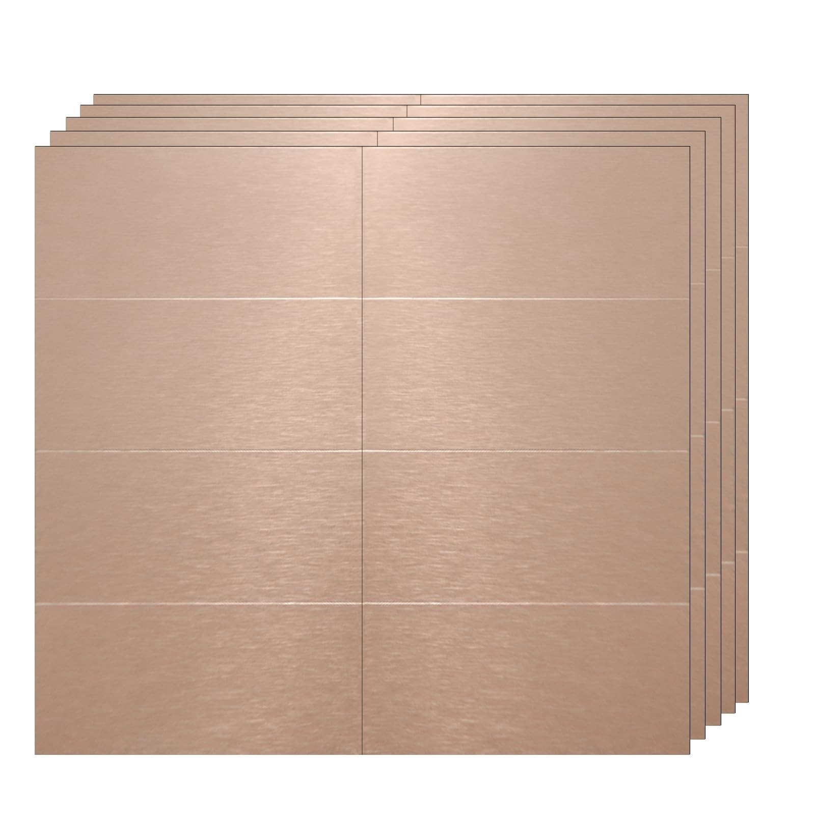 Aluminum Peel and Stick Backsplash Panels – 3"x6" Brushed Copper Kitchen Wall…
